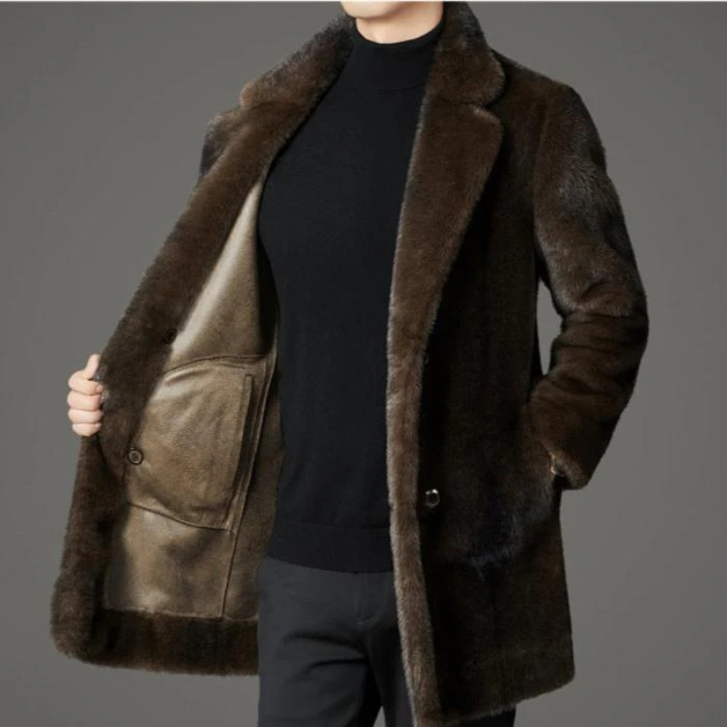Herren eleganter weicher Mantel in klassischem Design