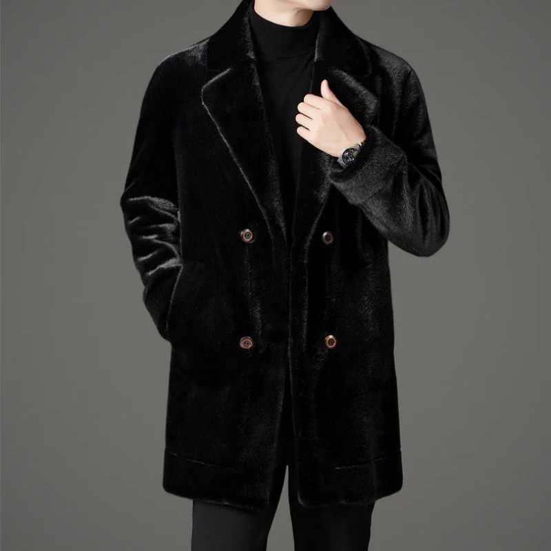 Herren eleganter weicher Mantel in klassischem Design