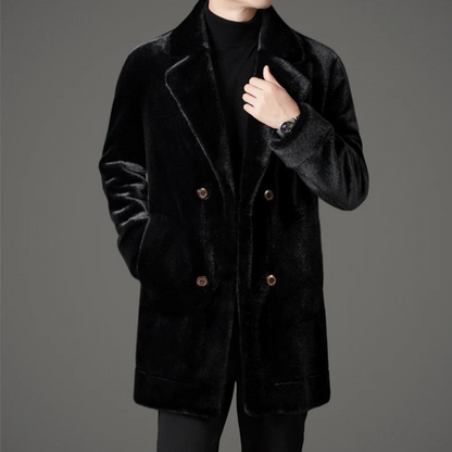 Herren eleganter weicher Mantel in klassischem Design