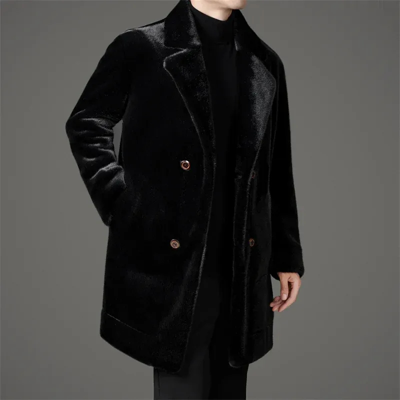 Herren eleganter weicher Mantel in klassischem Design