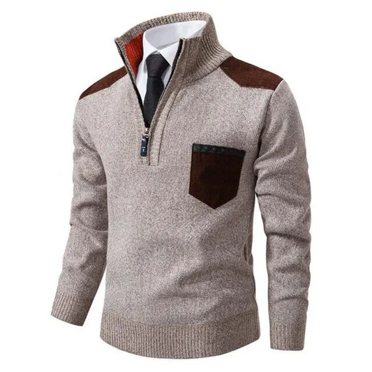 Herren eleganter Zip-Up-Pullover in modernem Design mit Reißverschluss