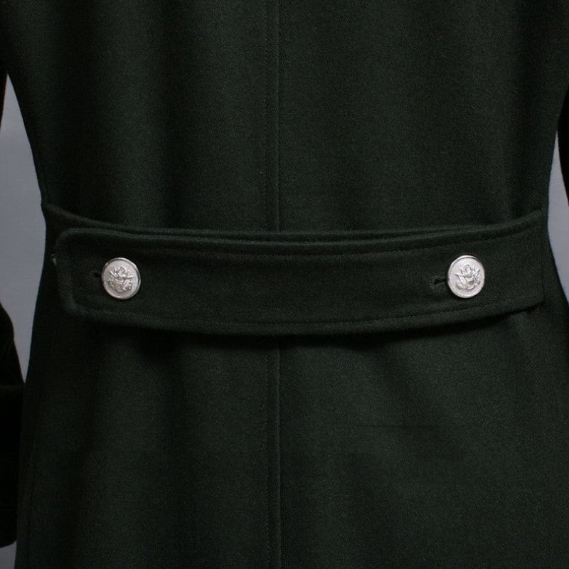 Herren eleganter zweireihiger Militärmantel mit klassischem Schnitt und markantem Stil für elegante Auftritte