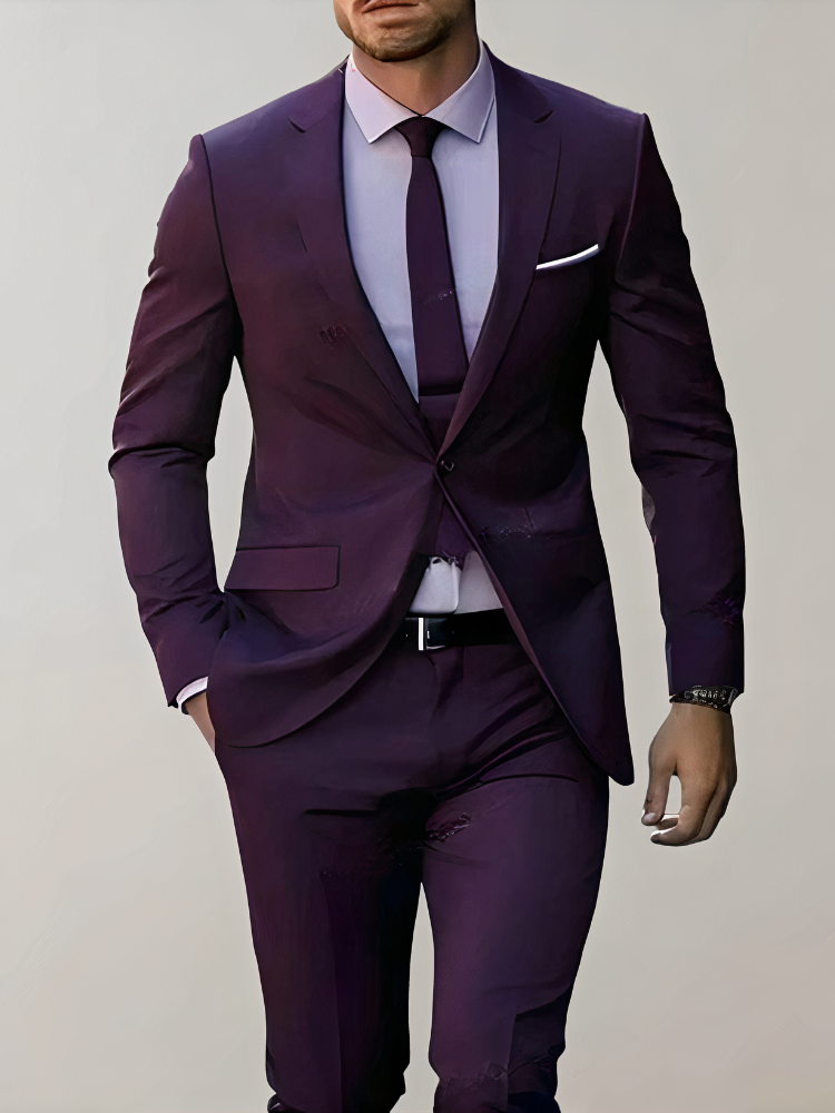 Herren elegantes 2-teiliges Anzug-Set mit klassischer Jacke und Hose für formelle Anlässe