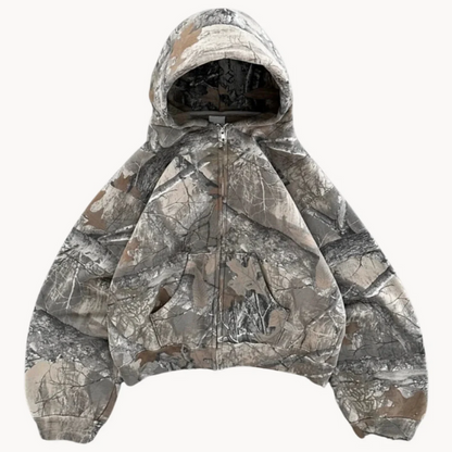 Herren entspannter Camouflage-Hoodie mit Kapuze und Kängurutasche