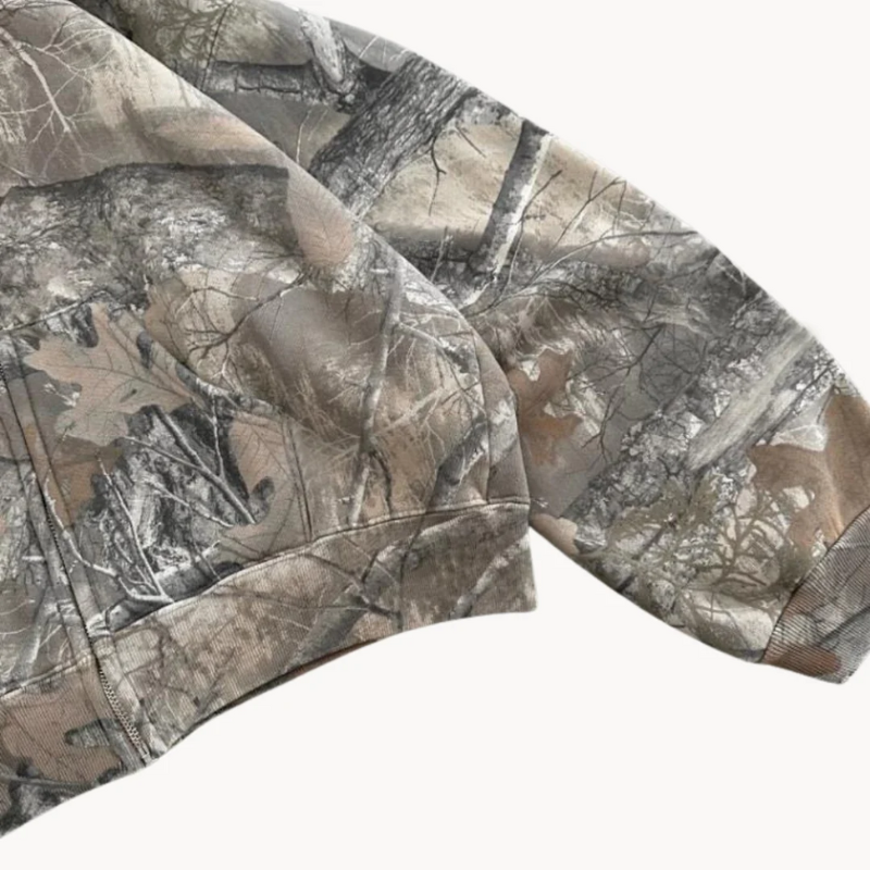 Herren entspannter Camouflage-Hoodie mit Kapuze und Kängurutasche