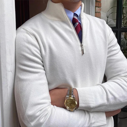 Herren-Freizeitpullover mit halbem Reißverschluss in modernem Design