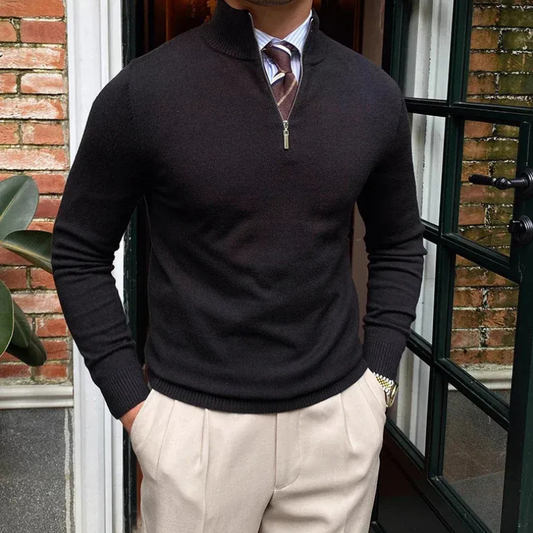 Herren-Freizeitpullover mit halbem Reißverschluss in modernem Design