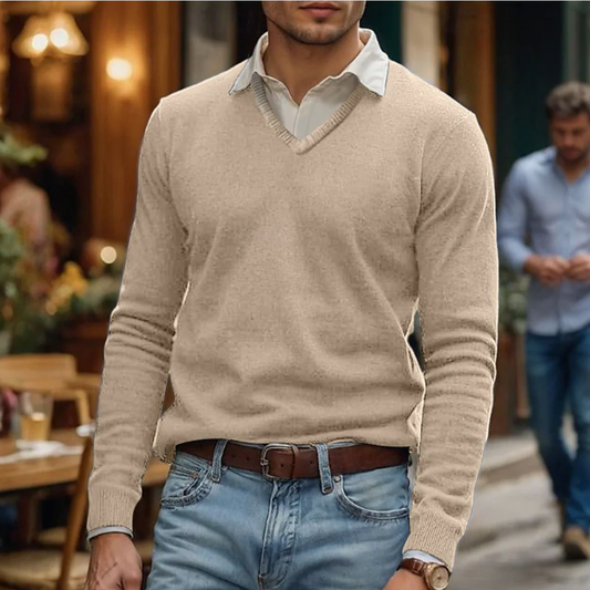 Herren-Freizeitpullover mit V-Ausschnitt, bequem und stilvoll für Alltag und Freizeit