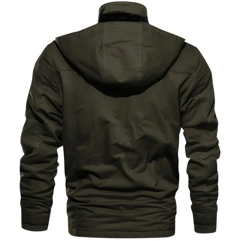  Funktionale Herrenjacke im Militärstil mit mehreren Taschen und modernem Schnitt