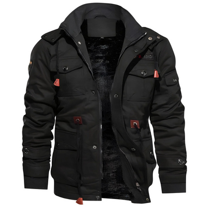  Funktionale Herrenjacke im Militärstil mit mehreren Taschen und modernem Schnitt