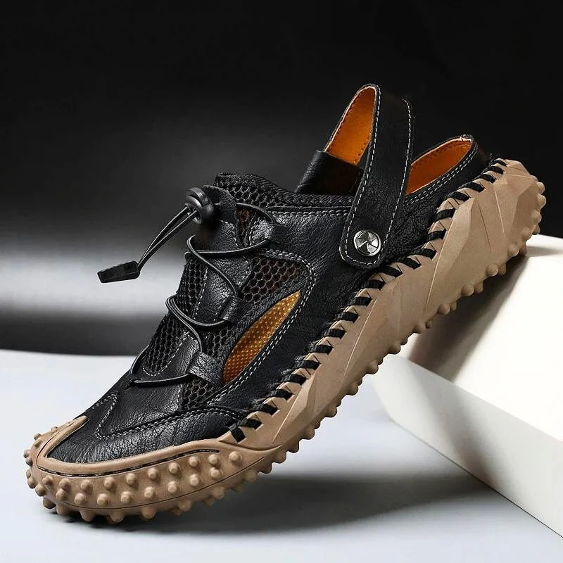 Herren gepolsterte sportliche Sandalen mit verstellbaren Riemen und bequemer Sohle für Alltag und Freizeit