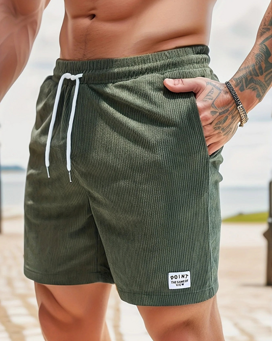 Herren gerippte Sommershorts mit klassischem Streifendesign für warme Tage