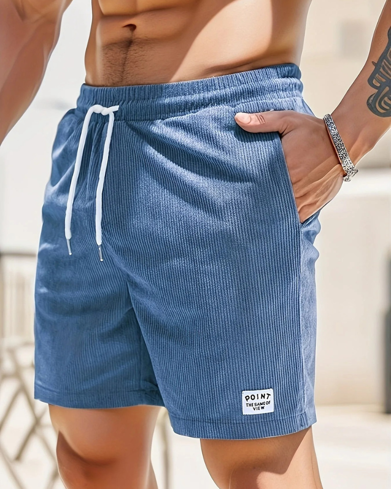 Herren gerippte Sommershorts mit klassischem Streifendesign für warme Tage