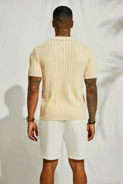 Herren gestricktes Urlaubshemd für sommerliche Tage und Freizeit








