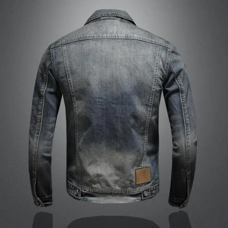  Herren Jeansjacke im Vintage-Stil für den Herbst, lässiges Design für Alltag und Freizeit