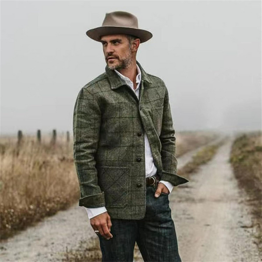 : Herren karierte leichte Jacke im modernen Design für die Übergangszeit