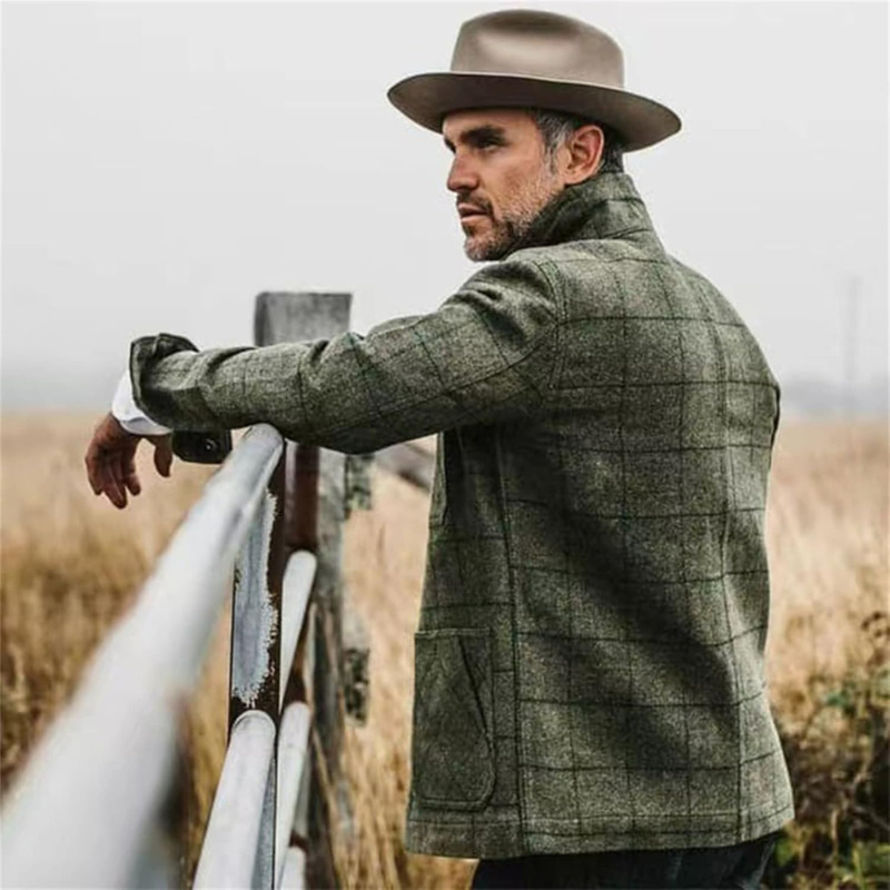 : Herren karierte leichte Jacke im modernen Design für die Übergangszeit