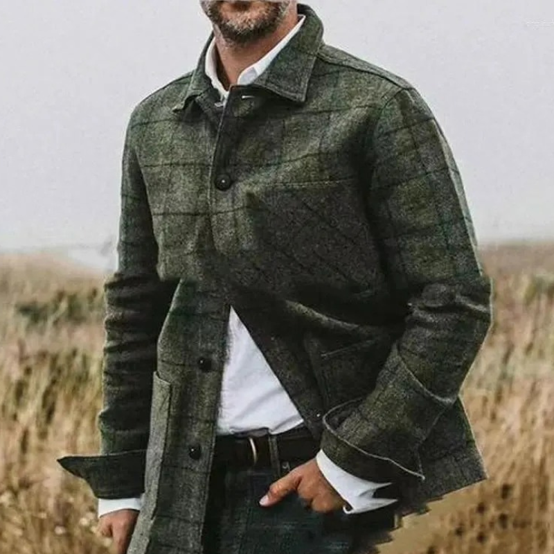 : Herren karierte leichte Jacke im modernen Design für die Übergangszeit