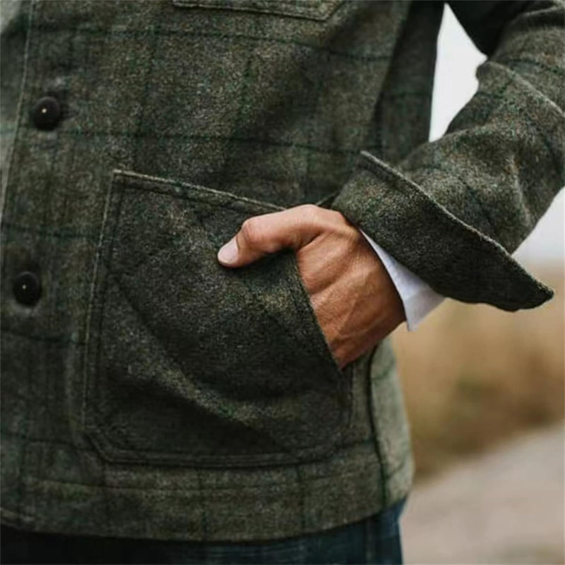 : Herren karierte leichte Jacke im modernen Design für die Übergangszeit