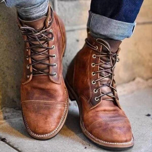  Herren klassische elegante Schnürstiefel mit robuster Sohle und zeitlosem Design