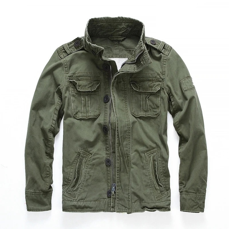 Herren klassische Militärjacke Übergang im zeitlosen Stil für Alltag und Freizeit