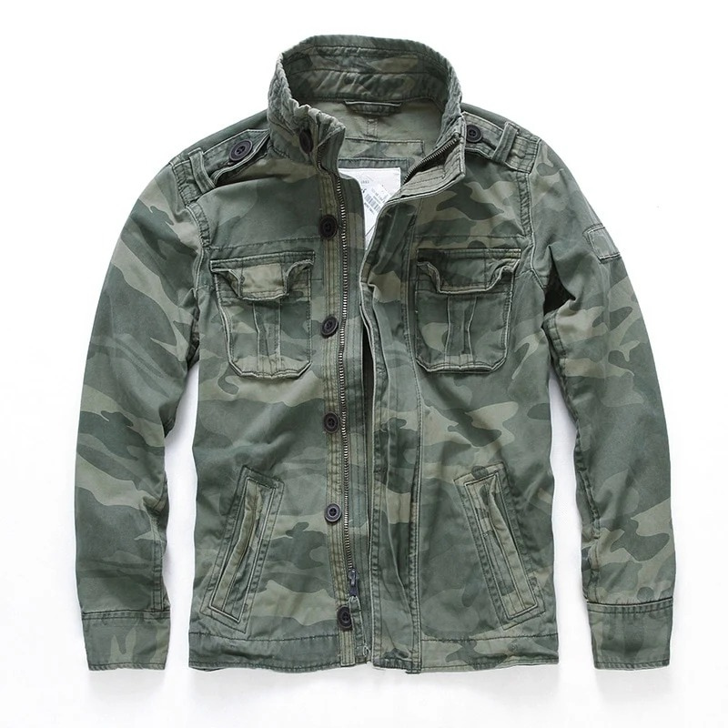 Herren klassische Militärjacke Übergang im zeitlosen Stil für Alltag und Freizeit