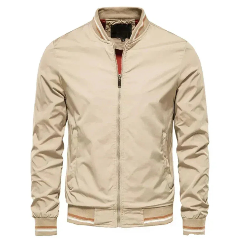 Herren klassische Sommer-Bomberjacke mit sportlichem Schnitt und glattem Reißverschluss


