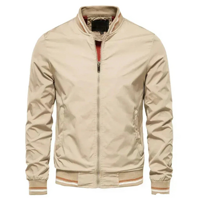 Herren klassische Sommer-Bomberjacke mit sportlichem Schnitt und glattem Reißverschluss


