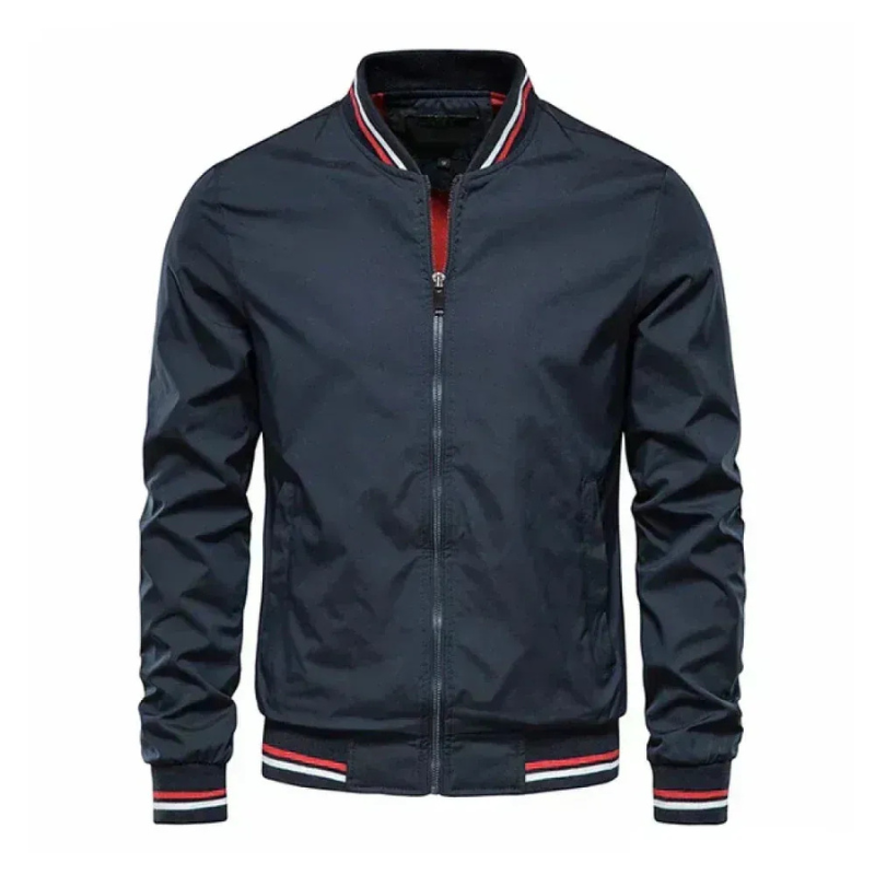 Herren klassische Sommer-Bomberjacke mit sportlichem Schnitt und glattem Reißverschluss

