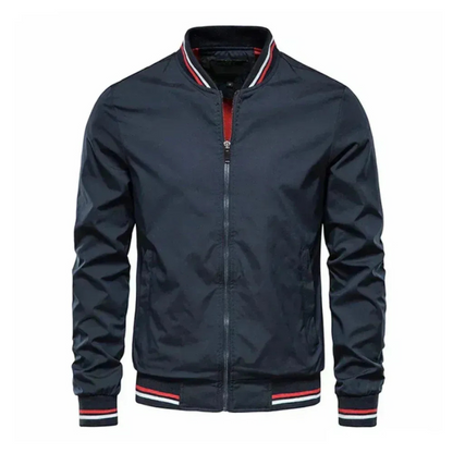 Herren klassische Sommer-Bomberjacke mit sportlichem Schnitt und glattem Reißverschluss


