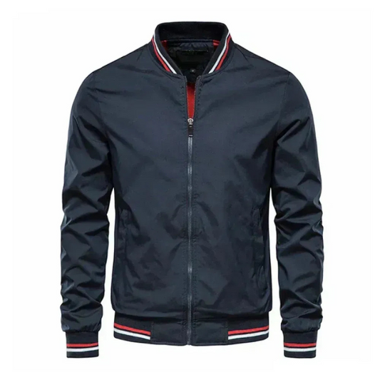 Herren klassische Sommer-Bomberjacke mit sportlichem Schnitt und glattem Reißverschluss

