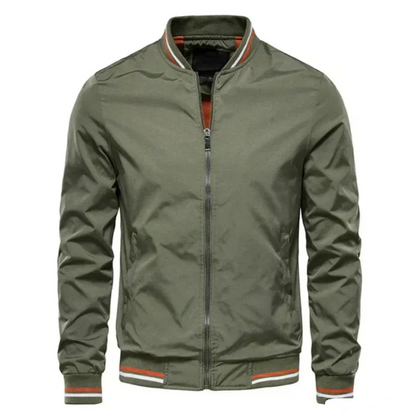 Herren klassische Sommer-Bomberjacke mit sportlichem Schnitt und glattem Reißverschluss

