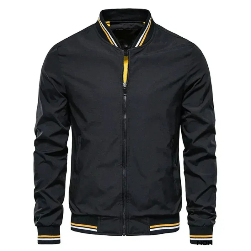 Herren klassische Sommer-Bomberjacke mit sportlichem Schnitt und glattem Reißverschluss

