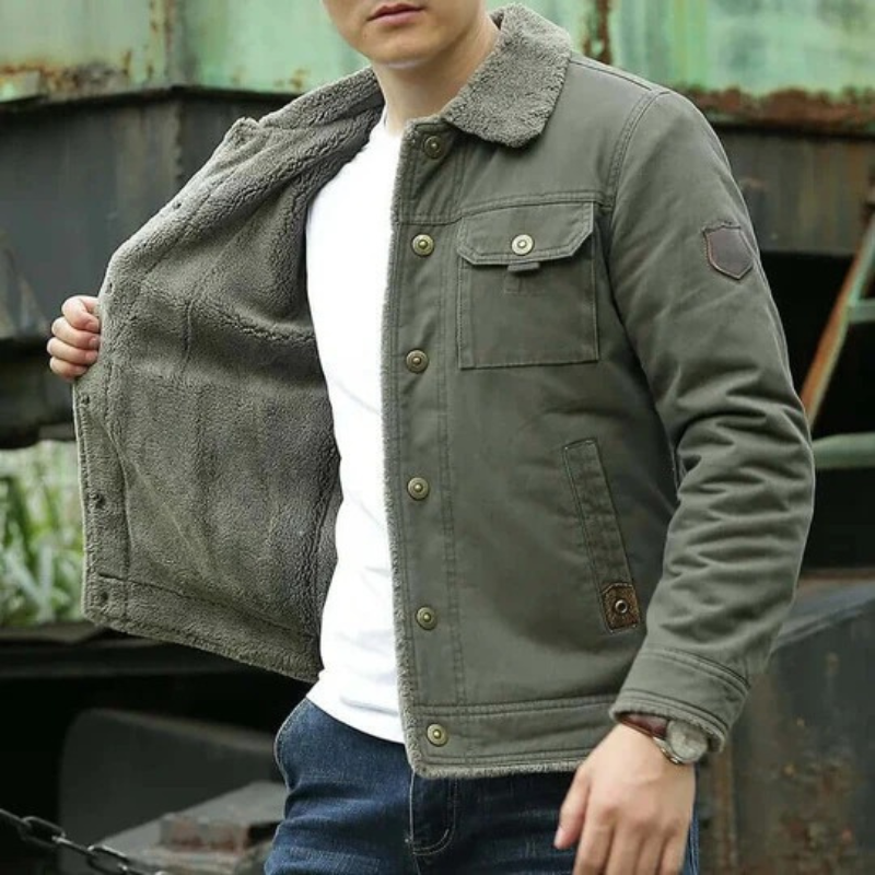 Herren klassische warme Jacke in zeitlosem Design, ideal für kalte Tage.