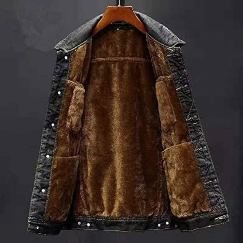 Herren klassische warme Jeansjacke im zeitlosen und bequemen Design für kühle Tage