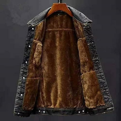 Herren klassische warme Jeansjacke im zeitlosen und bequemen Design für kühle Tage