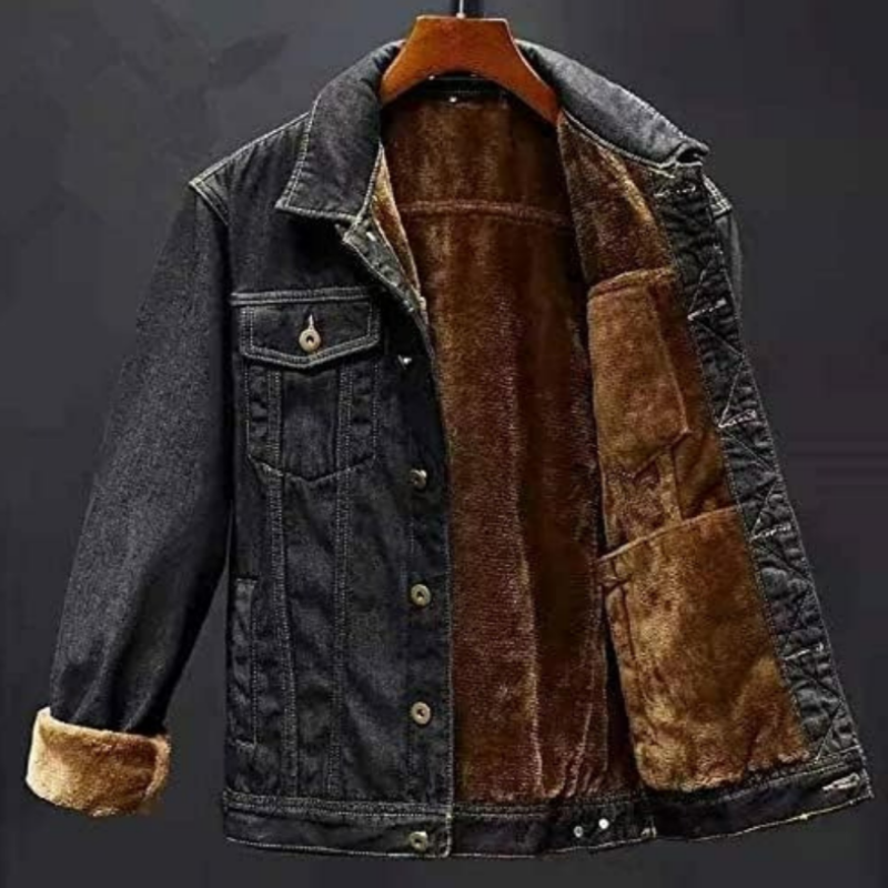 Herren klassische warme Jeansjacke im zeitlosen und bequemen Design für kühle Tage