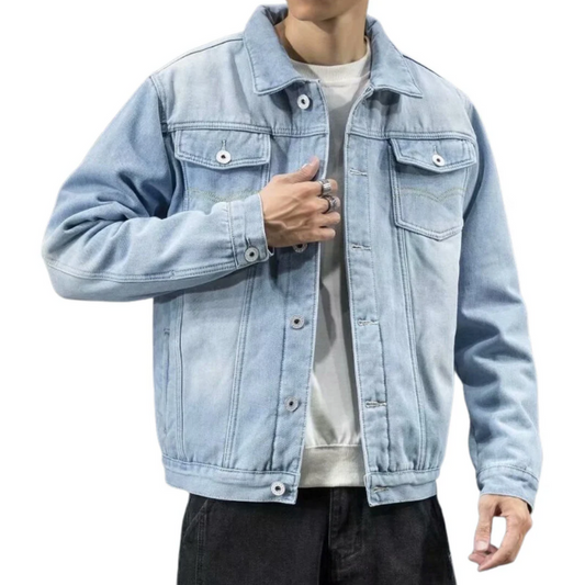 Herren klassische warme Jeansjacke im zeitlosen und bequemen Design für kühle Tage
