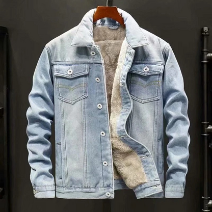 Herren klassische warme Jeansjacke im zeitlosen und bequemen Design für kühle Tage