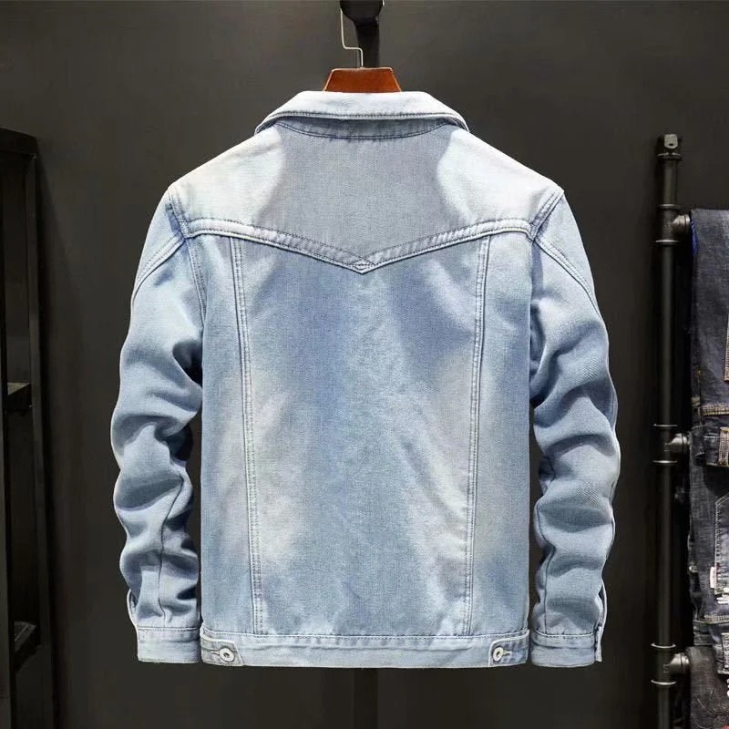 Herren klassische warme Jeansjacke im zeitlosen und bequemen Design für kühle Tage
