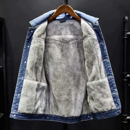 Herren klassische warme Jeansjacke im zeitlosen und bequemen Design für kühle Tage
