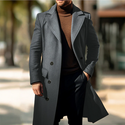 Herren klassischer Mantel, eleganter Look für Arbeit, Freizeit und kühle Tage