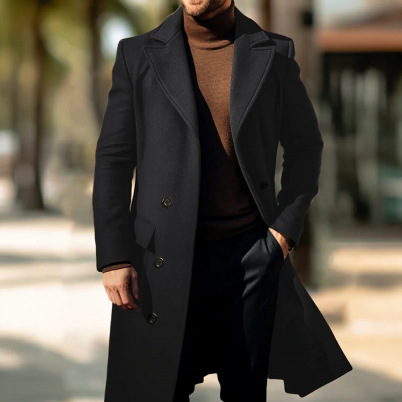 Herren klassischer Mantel, eleganter Look für Arbeit, Freizeit und kühle Tage