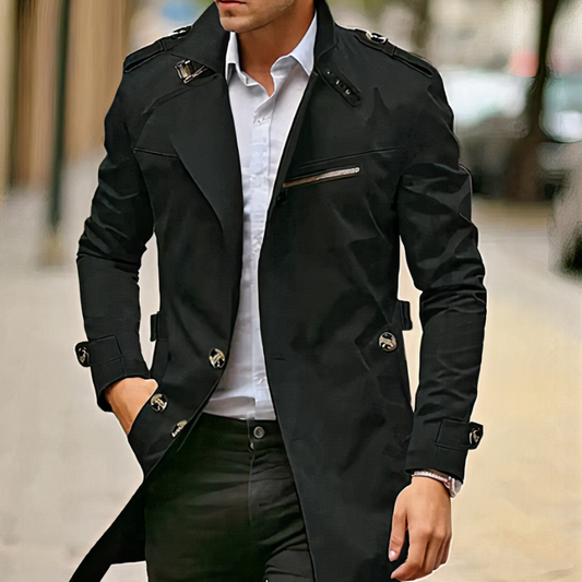 Herren klassischer Old-Money-Stil Trenchcoat in elegantem Design