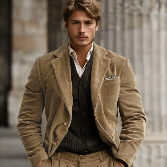 Herren klassischer Vintage Blazer in elegantem Design für stilvolle Anlässe