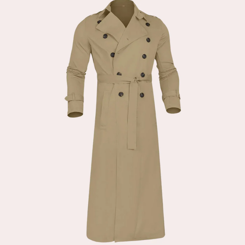 Herren klassischer wasserdichter Trenchcoat mit elegantem Design für Alltag und Beruf