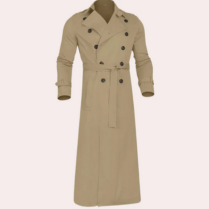 Herren klassischer wasserdichter Trenchcoat mit elegantem Design für Alltag und Beruf