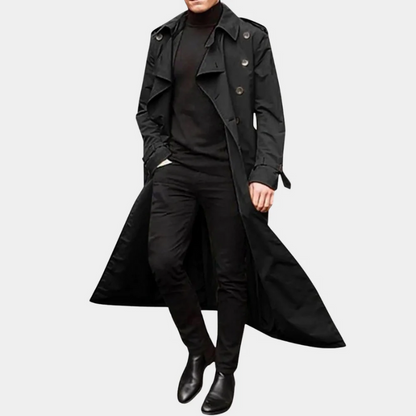 Herren klassischer wasserdichter Trenchcoat mit elegantem Design für Alltag und Beruf