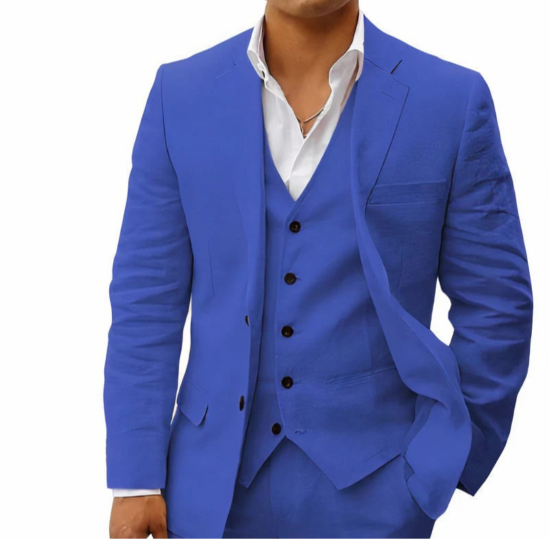 Herren klassisches 3-teiliges Trauzeugen-Set mit Jacke, Weste und Hose für festliche Anlässe