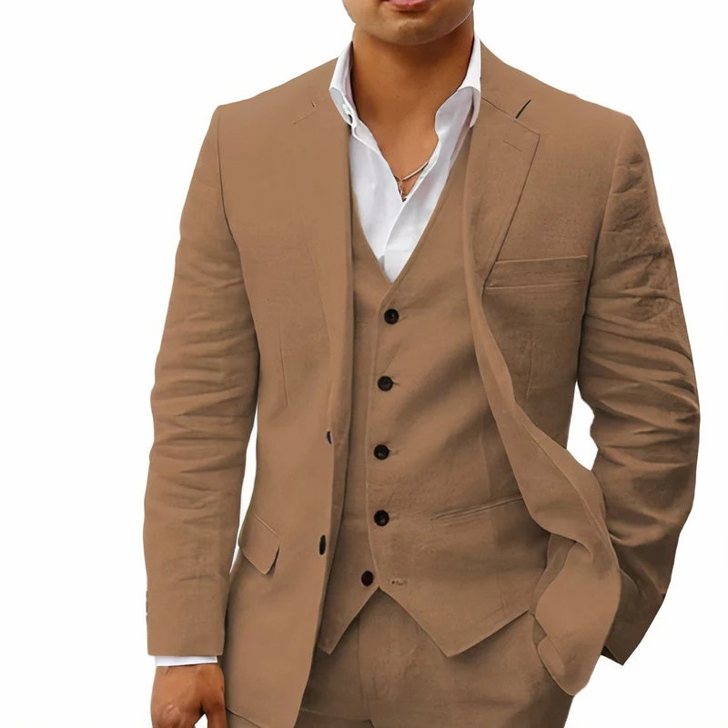 Herren klassisches 3-teiliges Trauzeugen-Set mit Jacke, Weste und Hose für festliche Anlässe